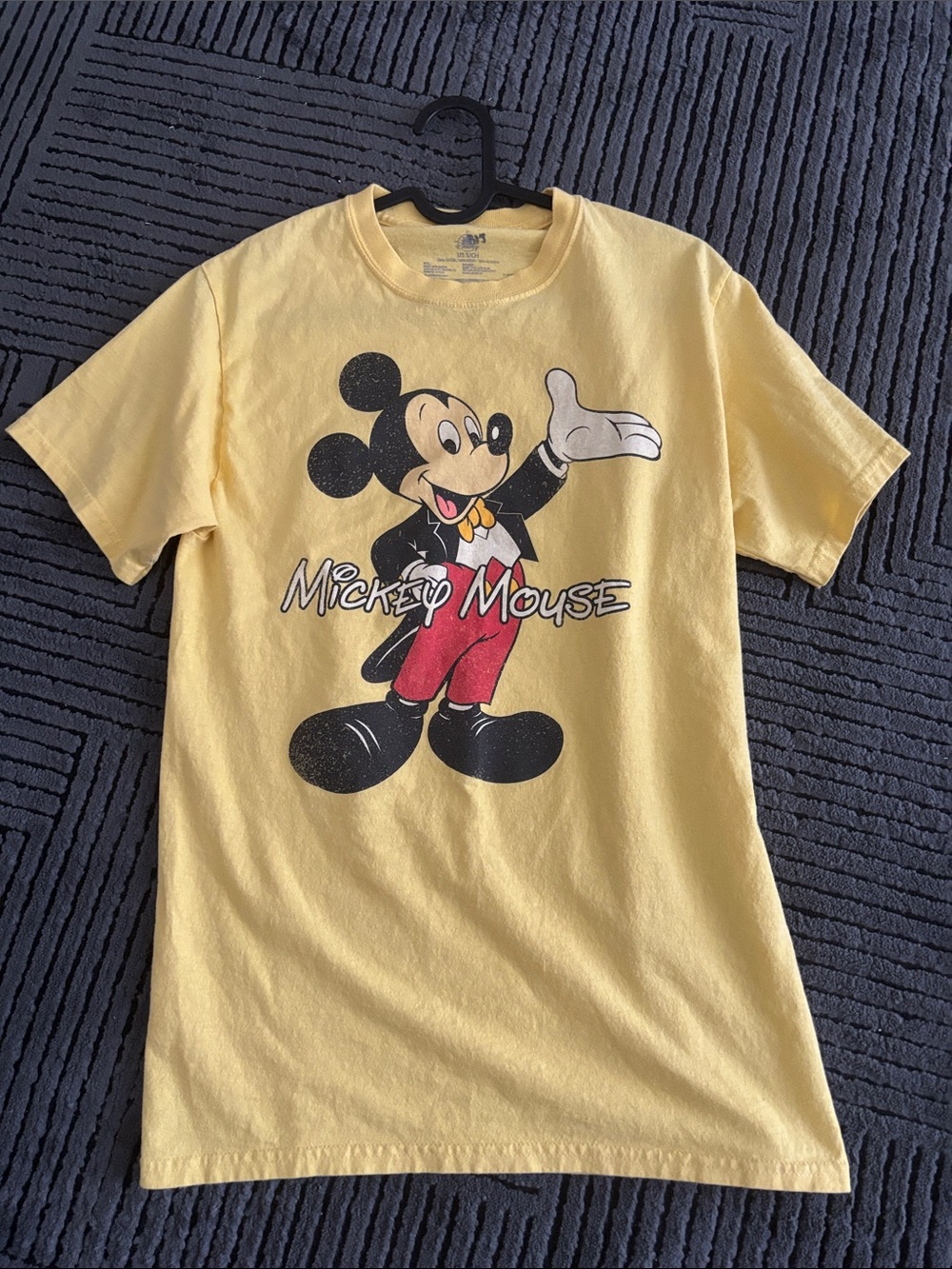 Disney Yellow Mickey Mouse Graphic Tee - Classic Cartoon Shirt